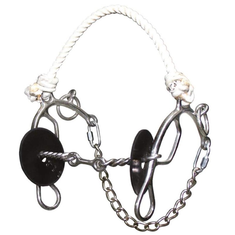 Circle Y Reinsman Josey Tear Drop 3-Piece Combination Bit for Horse, 5" Mouth, Rope Nose, Stage B, One Size